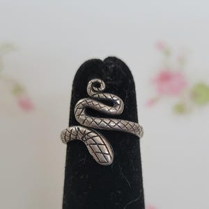 Sterling Silver Snake Ring - Size Adjustable 4 to 6