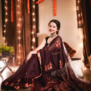 Buy Brown Saree Blouse Online In India -  India