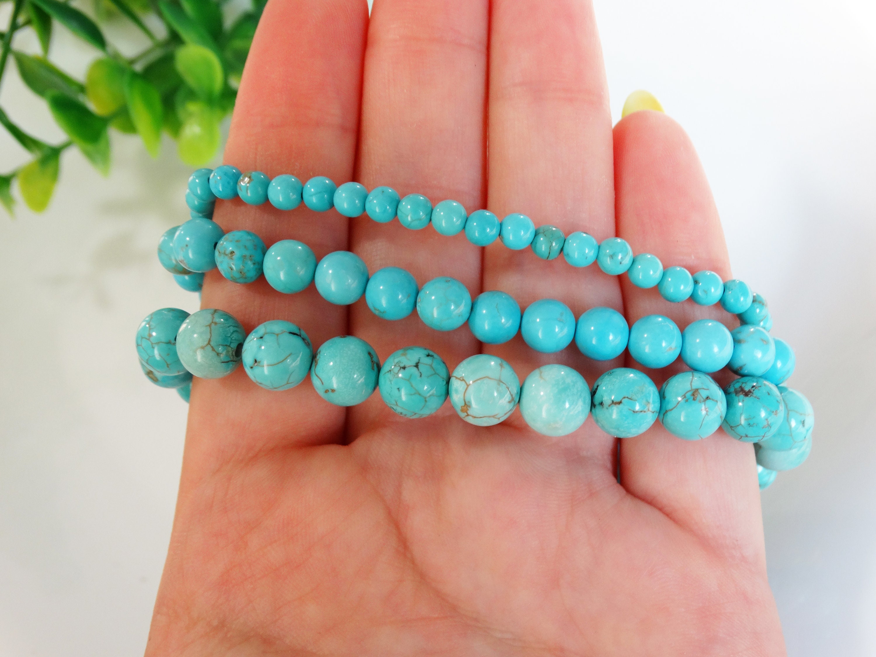 Natural Beads Matte American Turquoise Blue Round Stone Bead For Jewelry  Making Diy Bracelet Accessories 15 Inch 4-10 Mm African turquoise 6mm 61pcs