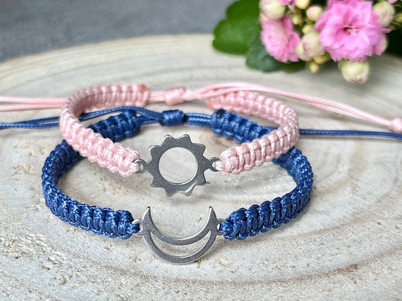 Amazon.com: 3Pcs/Set Evil Eye Bracelets Blue Eye Jewelry Amulet Pink  Protection Bracelet Good Luck Moon Adjustable String Bracelet-A Style:  Clothing, Shoes & Jewelry