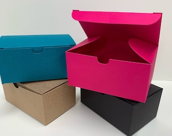 LARGE RECTANGLE Coloured Gift Boxes - Wedding Gift Favour Box | Cake or Sweet Box | Craft Packaging | Candle Box | Size 12.5 x 8 x 7cm