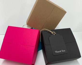 10 x MEDIUM SQUARE Coloured Gift Boxes - Size 10 x 10 x 4cm | Packaging boxes | Candle Boxes | Jewellery Box | Sweet Box | Craft Box