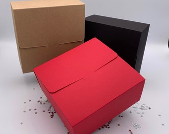 5 x LARGE SQUARE Coloured Gift Boxes - Size 12.5 x 12.5 x 6cm | Packaging Box | Candle Boxes | Jewellery Box | Sweet Box | Craft Box