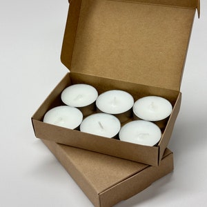 10 x Boxes to hold 6 Tealights/Wax Melts box - TOP Opening | Size 120 x 80 x 25mm | Jewellery Gift Box | Biscuit or Cookie Box