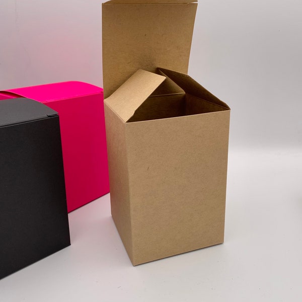 5 x LARGE UPRIGHT Coloured Boxes - Size 9 x 9 x 13cm | Packaging Box | Candle Boxes | Sweets and Biscuit Box | Crafts | Small Kilner