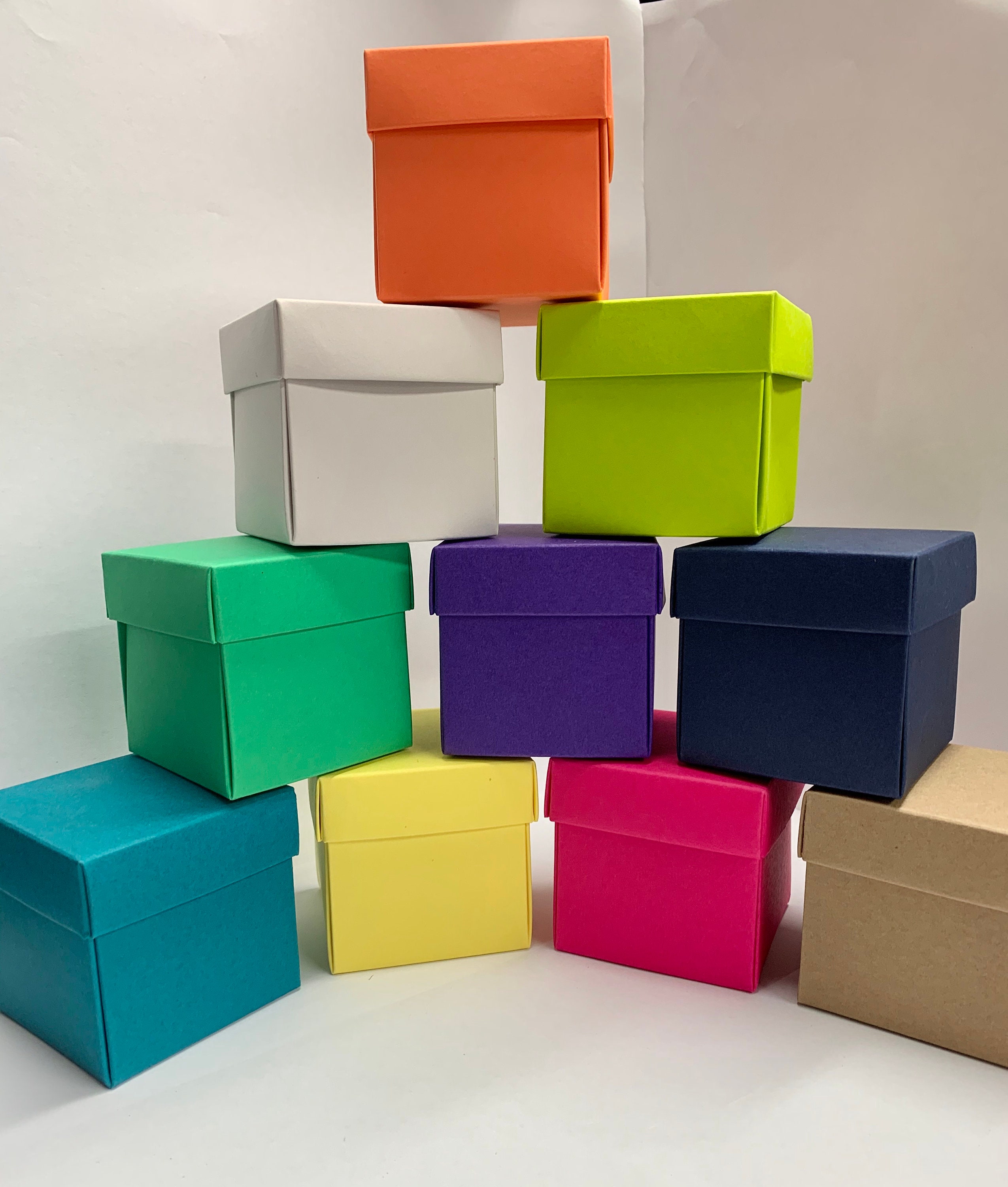 X5 / x10 Small Square Coloured Packing Gift Boxes with Lids Etsy