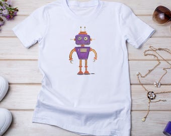 Maglietta - Robot viola S: Small
