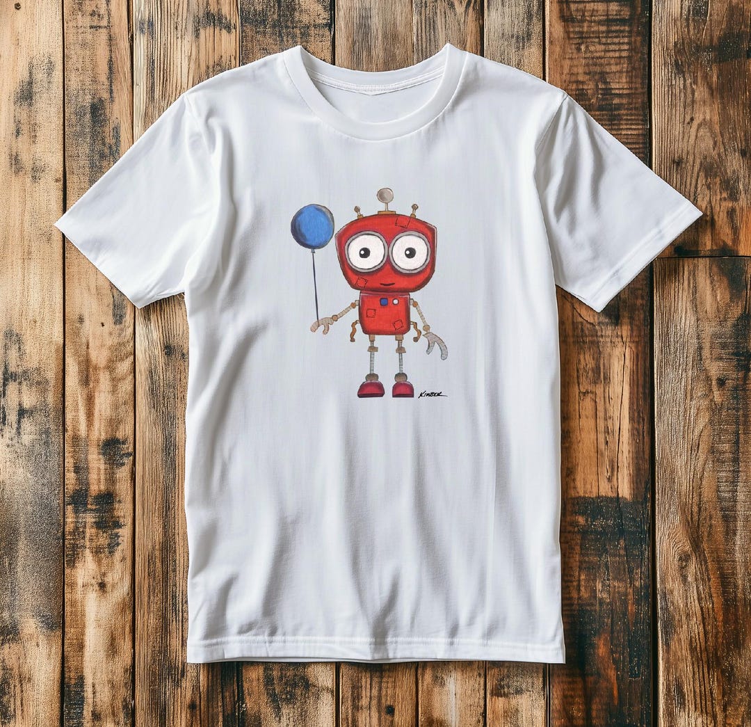 T Shirt-red Robot S: Xlarge - Etsy