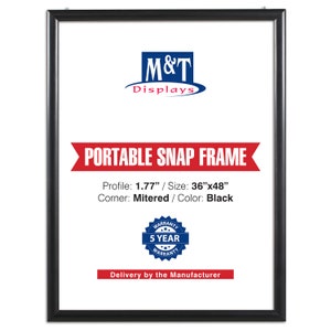 36 x 48 Poster Frame for Wall Mount, 1.5-inch-wide Hinged Profile for  Loading Graphics Through the Front - Silver, Aluminum (QC3648SLV) 