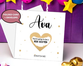 Big Sister Pregnancy Reveal Scratch Card – “You’re Going to Be a Big Sister” (PA04)