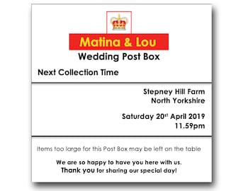 Handmade Personalised Royal Mail Post Box Card Holder | Any Size or Colour | Wedding & Party Card Box 4x4 size