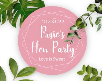 Luxury Hen Do Stickers – Personalised Hen Party Favours (Bride Squad / Team Bride) 45mm