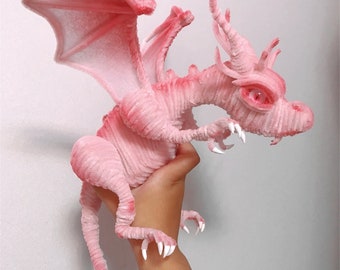 ヴェイドレキ ドラゴン ぬいぐるみ、アマランサス ピンク、重量感