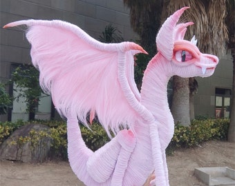 Pink Dragon dolls,Custom Cat plush Mythology dragon Toy,personalized realistic fantasy creatures plush,Fantasy Dragon,Winged Cat God Dolls