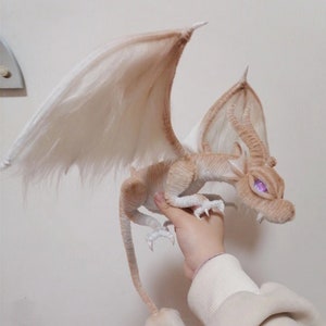 Fluffy Brown Dragon dolls,Custom plush dragon Toy,personalized realistic fantasy creatures plush,Fantasy Dragon,pterosaur dinosaur for her