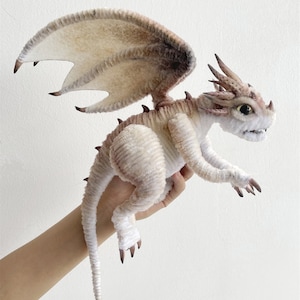 Brown Dragon doll furry,Custom plush dragon Toy,personalized realistic fantasy creatures plush,Fantasy Dragon,pterosaur dinosaur for her