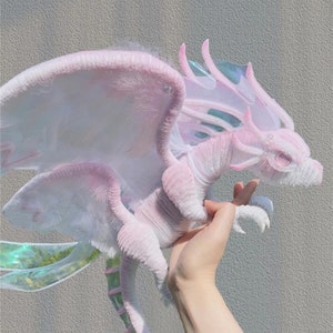 Pink Dragon Dolls, Fairy Dragon doll, Custom dragon Toys,personalized Realistic Fantasy Creatures plush, Fantasy Dragon, Wing feather dragon