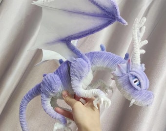 Purple Dragon dolls,Custom baby plush dragon Toys,personalized realistic fantasy creatures plush,Fantasy Dragon,pterosaur dinosaur for her