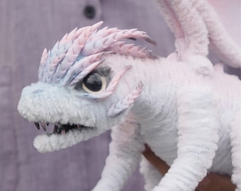 Powder blue Dragon dolls,Custom plush gradient dragon Toy,personalized realistic fantasy creatures plush,Fantasy Dragon,pterosaur dinosaurs