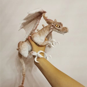 Light Brown Dragon doll furry Pet,Custom plush dragon Toy,personalized realistic fantasy creatures,Fantasy Dragon,pterosaur dinosaur for her