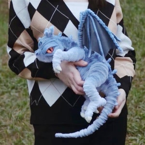 Blue Dragon dolls,plush dragon Toys,handmade fantasy creature,fantasy creature,realistic fantasy creature,Fantasy Dragon,pterosaur dinosaur