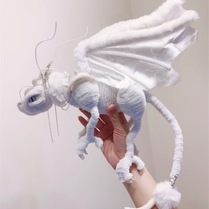 White Dragon Angel Dragon doll Toys,Custom yellow dragon plush toy realistic fantasy creatures plush,Fantasy Dragon toys,pterosaur dinosaur