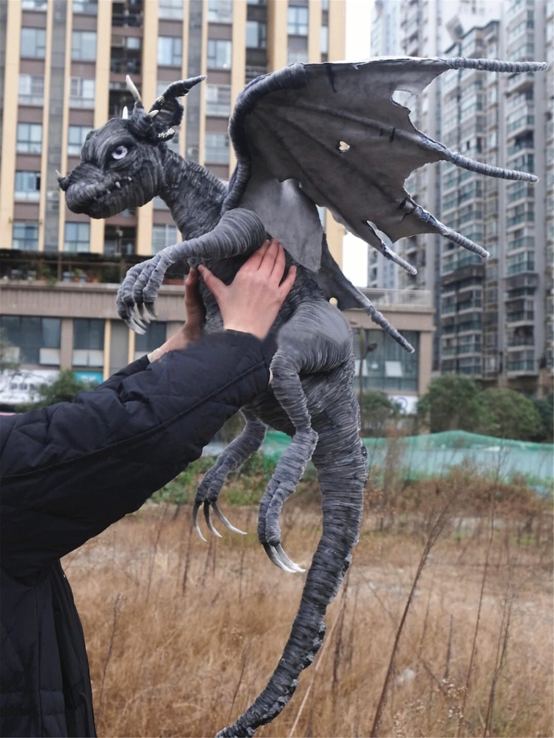 Grey Evil Dragon Doll,custom Plush Dragon Toy,personalized Realistic  Fantasy Creatures Plush,fantasy Dragon,pterosaur Dinosaur Gifts for Her 