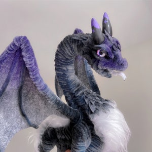 Fairy Dragon,Purple fluffy dragon doll,Custom plush dragon,personalized realistic fantasy creatures plush,handmade Dragon,pterosaur dinosaur