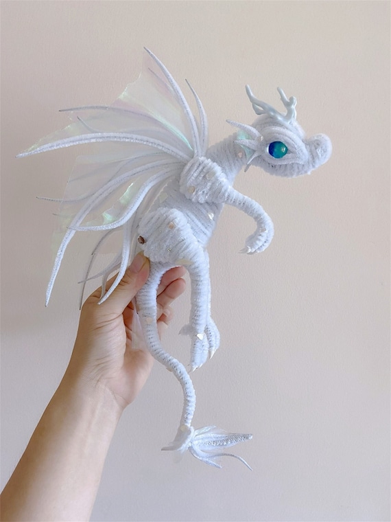 ホワイトフェアリードラゴン ふわふわドラゴン人形 カスタムぬいぐるみ