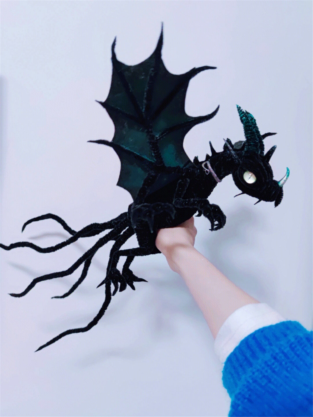 Zwarte Draak van Hell Demon Dragon pop Speelgoed, Aangepaste draak pluche  realistische fantasie wezens pluche, Fantasy Dragon speelgoed, pterosauriër  ..., image size:1080x1439