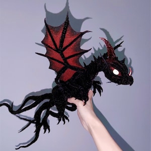 Dragon of Hell Demon Dragon Black Dragon doll,Custom dragon plush realistic fantasy creatures plush,Fantasy Dragon toys,pterosaur dinosaur