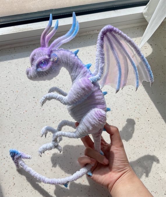 紫の妖精ドラゴン、ふわふわのドラゴン人形、カスタムぬいぐるみ