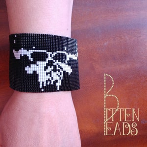 Danzig Skull Bracelet, Beaded Cuff