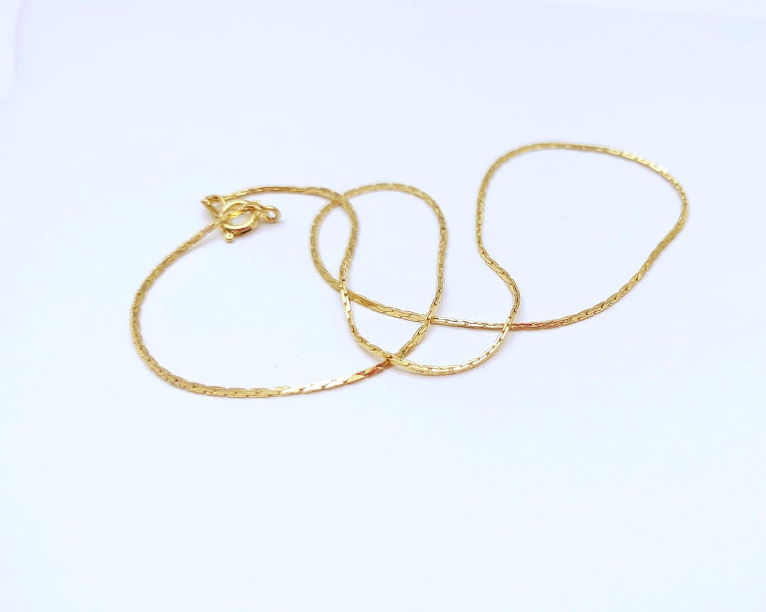 Gold Chain Box Pattern Vintage Gold Box Chain | Simple Gold Necklace | Elegant Jewelry - Etsy