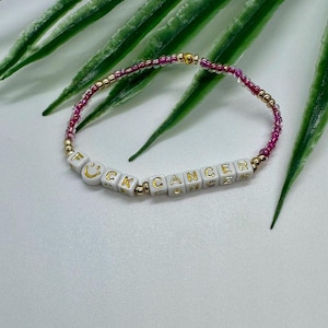 f*ck cancer | motivational beaded word bracelet