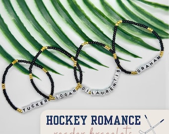Briar Hockey Player Bracelet | Tucker, Logan, Graham or DiLaurentis | Off Campus Accessory | Romance Reader Gift | Booktok Bracelet