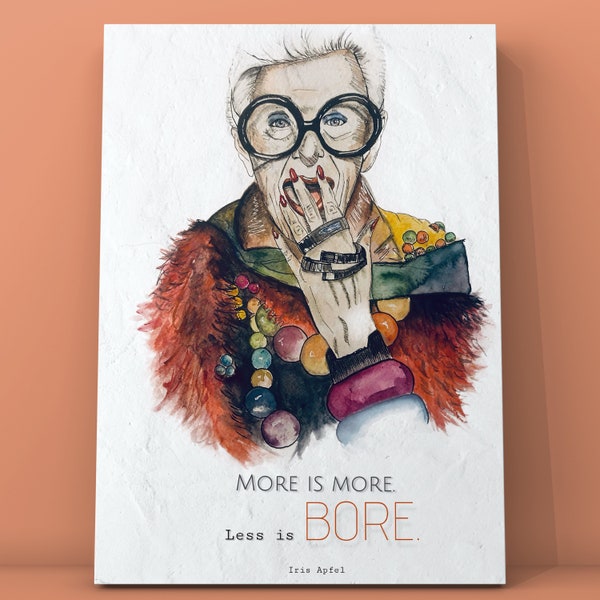 Iris Apfel, Poster, Digitalprint, Illustration, New York, Fashion