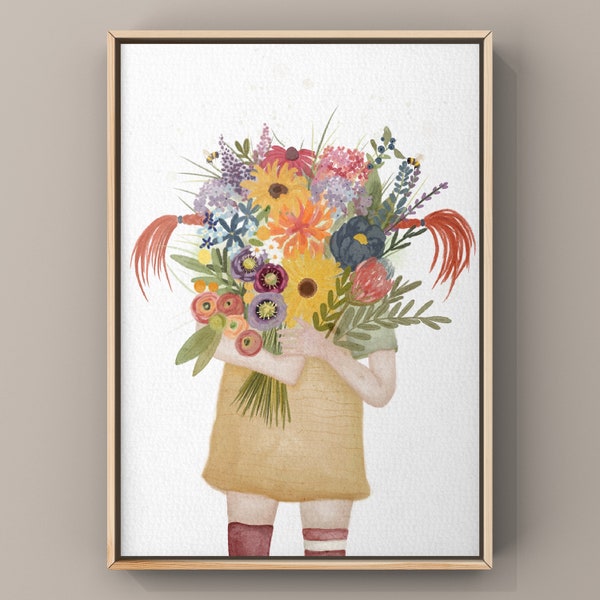 Poster / Sei wild, frech und wunderbar / Blumen/ Affirmationsposter/ Geschenk / Freundschaft/Digitalart / Kinderzimmer