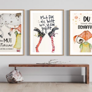 Sei wild frech und wunderbar. Hab Mut-erfülle dir deine Träume. Aquarellbild / Digitalprint / Geschenk Freundin / Kinder / Mutter Bild 8