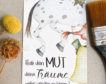 Postkarte / Hab den Mut deine Träume wahr werden zu lassen / Liebe / Neustart / Freundschaft / Karte für Freunde, Partner, Kind