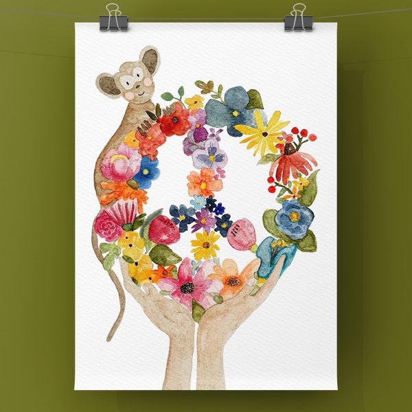 Poster / Sei wild, frech und wunderbar / Aquarell / Geschenk Geburtstag, Taufe, Geburt/  Kinderzimmer/ Kinderposter / Mutmachposter