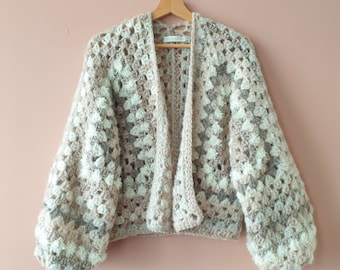 Häkel Cardigan aus Alpaka & Seide