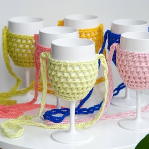 Weinglastasche zum Umhängen | Tasche für Weinglas | Party Accessoires für JGA | Wein to go