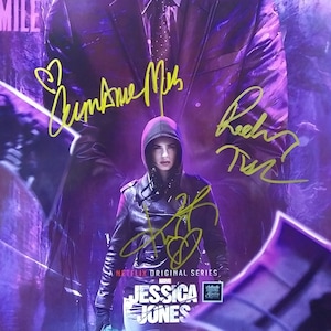 Cast Signed Poster - TV Series - Jessica Jones - Krysten Ritter - 13x19 + COA