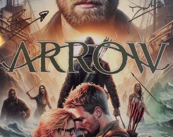 セール中…スティーヴン・アメル直筆サイン入り超大型写真…ARROW スティーブン・アメルのサイン入り8x10アローオリバークイーン写真
