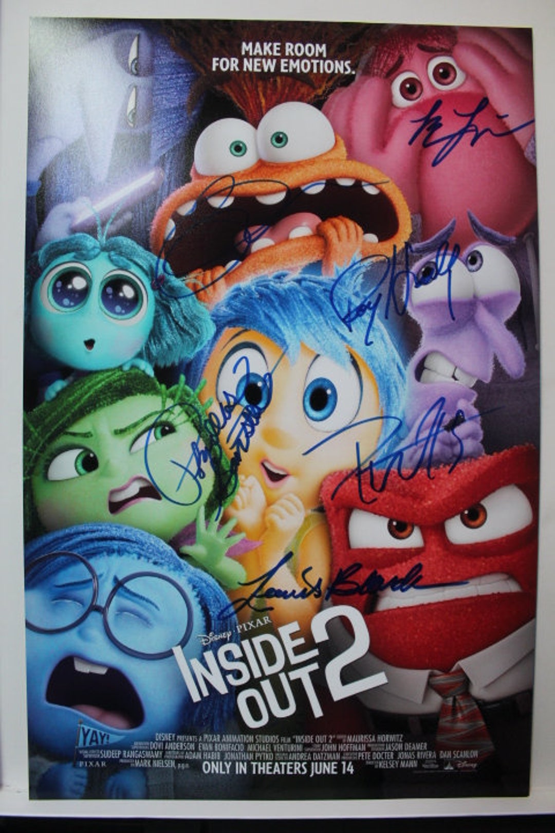 11x17 - Autographed Movie Poster - Inside Out 2 - Lewis Black +