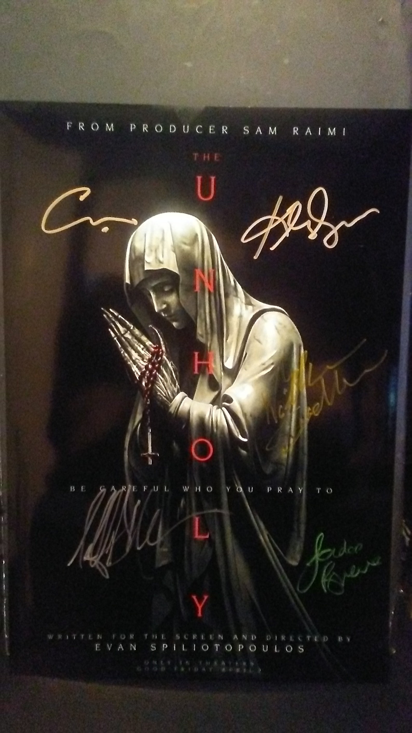 Autographed Horror Movie Poster The Unholy Jeffrey Dean Etsy