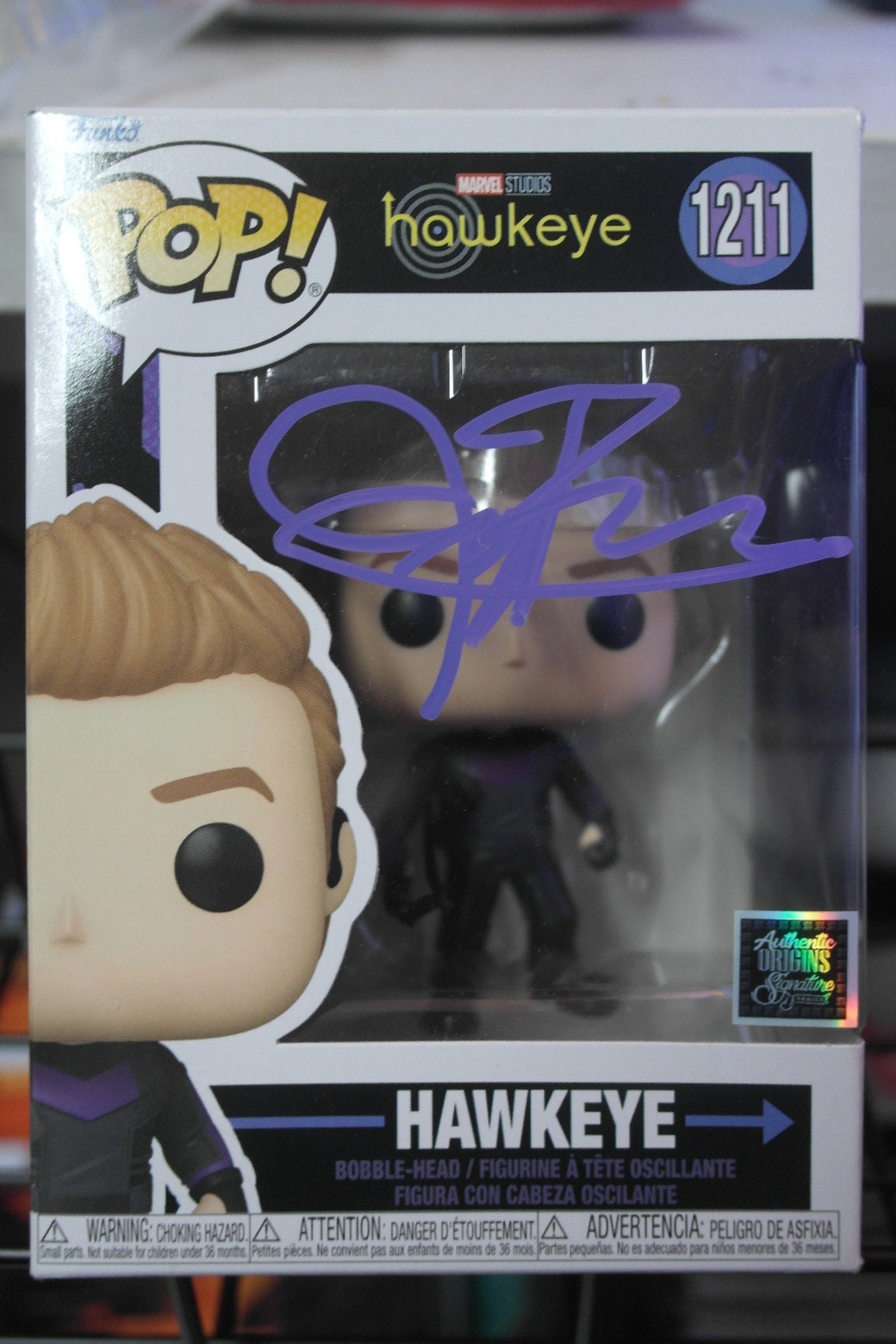 Autographed Funko Pop #1211 - Hawkeye - Marvel Tv Series - Jeremy