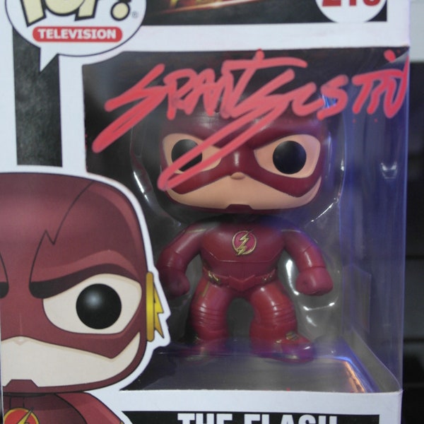 Signed Funko Pop #213 - The Flash - Grant Gustin + COA