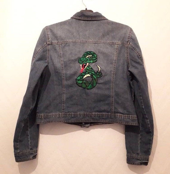 snake denim jacket